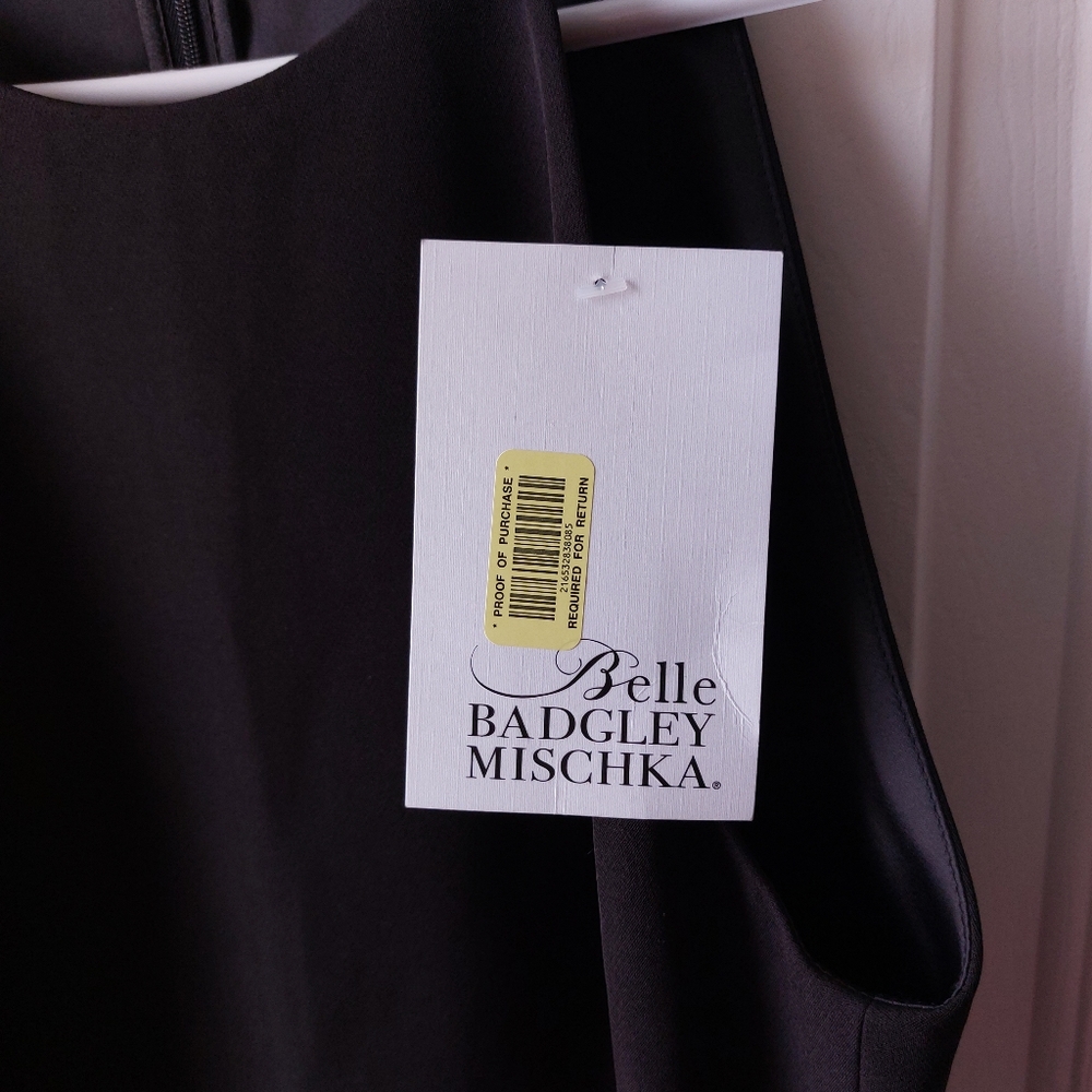 Belle Badgley Mischka (Wesley Dress) - NWT Black Formal Dress W/ Tan Lace Skirt - Picture 5 of 8